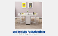 Folding Dining Table, Space-Saving Rectangular Table, Movable Buffet Cabinet, Modern Furniture for Small Apartments