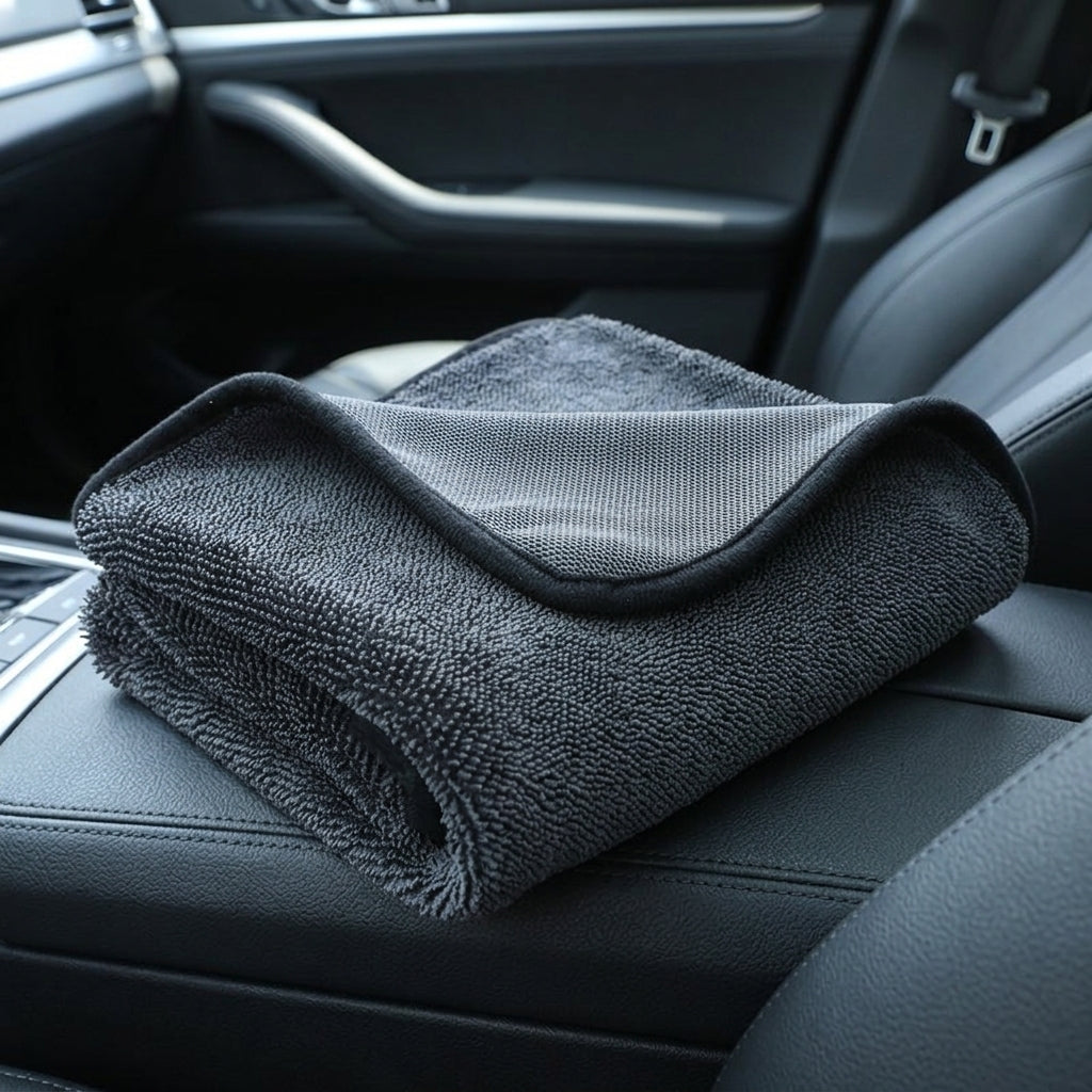 Twisted Loop Drying Towel Microfibre Cloth, Car Drying Towel for Single-Pass Detailing, High Absorbency Dark Gray Reusable Tool