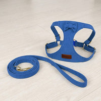Small Dog Harness and Leash Walking Set, Deer Velvet Chest Strap with Bow, Harness Small Vest for Comfortable Outdoor Training and Running