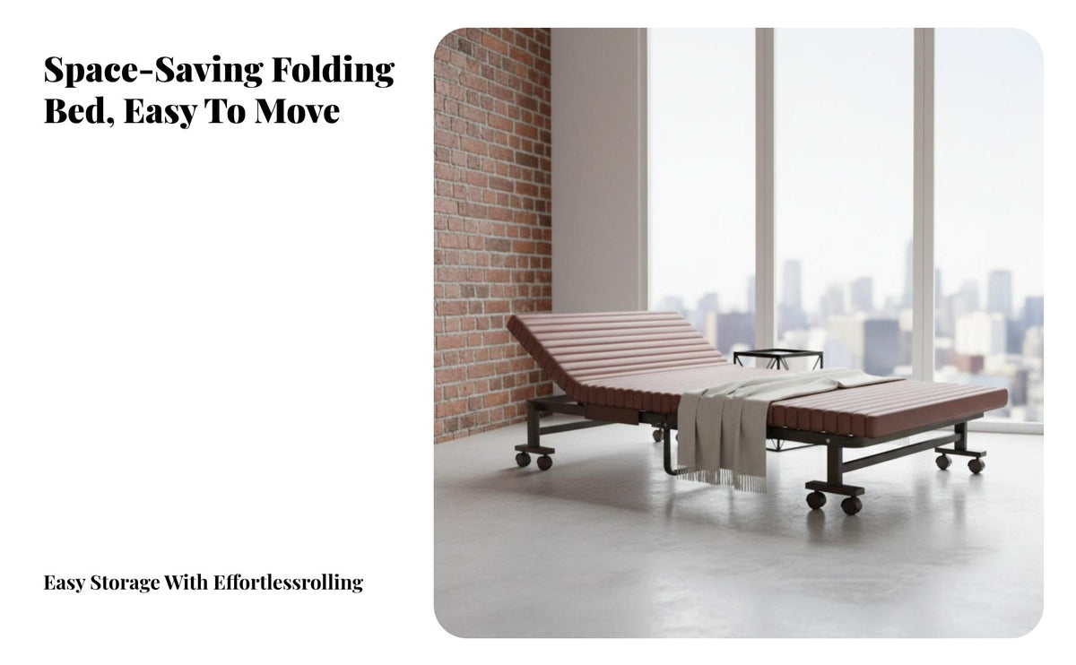 Foldable Design 4-in-1 Folding Sleeper Easy to Fold transformable Ottoman Sleeper firm-density Foam padding Sofa Bed No Assembly Required for Office Workers, Apartment Dwellers, Students, Small Spaces, Living Room, Bedroom