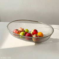 Fruit Basket Stainless Steel Wire Mesh Basket Oval for Home Organizers