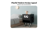 Long-Legged Robot-Shaped Nightstand playful design Bedside Table Narrow silhouette Side Cabinet Multi-Functional for Teens, Adults, Parents, Bedroom, Playroom, Living Room, Hallway
