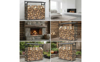 Outdoor Firewood Storage Rack with Cover Heavy-Duty Firewood Rack with Cover Waterproof Large for Homeowners, Backyard, Patio, Fireside