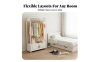 Floor-Standing Bedside Clothes Valet complimentarystanding Clothing Stand Space-Saving Garment Rack Easy reach for Children, Adults, Students, beside Bed, Dorm Room, Entryway, Closet