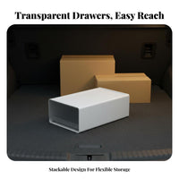 Stackable File Box Effortless-Pulling Drawers 3-Drawer Storage Unit