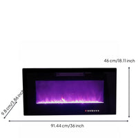 Realistic Flame Effect Electric Fireplace TV Stand Multi-Color Flames & Lights Fireplace TV Stand Adjustable Brightness Living Room Furniture Wireless Controller Control for Bedroom, Basement