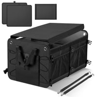 Car Trunk Organizer with Lid Rigid Car Trunk Organizer Foldable Storage Box Compact Collapsible Cargo Bin Non-Slip for Travelers