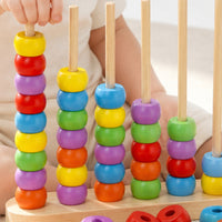 Child-Centered Bead Matching Toy Stacking Bead Sorting Board with Rods Educational Developmental for Homeschool