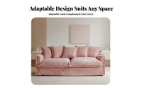 Corduroy Upholstered Couch Removable and launderable Cover Corduroy Three-Seater Sofa French Retro Aesthetic Living Room Seating for Homeowners, Families