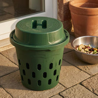 Ventilated Plastic Compost Bin Perforated Lid Vented Compost Bin Cylindrical Household Waste Lightweight