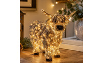 Scottish Cattle Statue with Outdoor Cow Sculpture Garden Decor for Tabletop