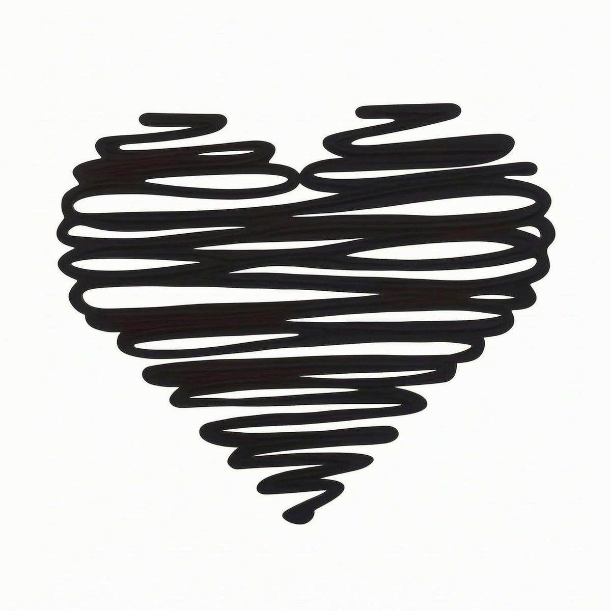 Steel Heart-Shaped-Wall Decoration Continuous Line Scribble Heart-Shaped-Wall Art Minimalist