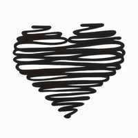 Steel Heart-Shaped-Wall Decoration Continuous Line Scribble Heart-Shaped-Wall Art Minimalist