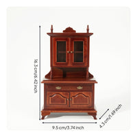 Dollhouse Dining Cabinet Classic Miniature Cupboard Display Cabinet for Hobbyists