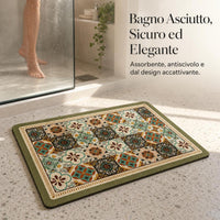 Luxury Diatomaceous Earth Bath Mat, Non-Slip Absorbent Floor Mat for Bathroom, Shower, and Entryway