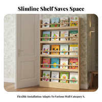 mounting surface surfaceMounted shelf space-saving Design front-display shelf Space-Saving Display Shelf for children, Book Lovers, Behind the Door, Bedroom, Nursery