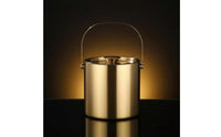Stainless Steel Ice Container Portable with Handle Double Wall Ice Container Barware Includes Lid Bar Accessory Rust-Resistant