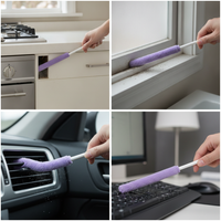 Japanese Gap Cleaning Brush with Electrostatic Dust Removal Duster for Air Conditioners and Musical Instruments