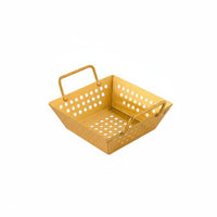 Double Handles Square Fry Basket Commercial Grade Double Handle Food Basket Rustproof Stainless Steel Snack Holder Long-Lasting for Restaurants, Home Cooks, Parties, Barbecue