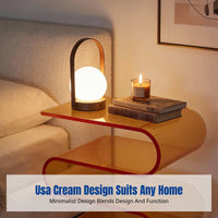 Traditional Acrylic Side Table, Minimalist Transparent Bedside Cabinet, Living Room Magazine Rack, Cream Aesthetic, Home Decor