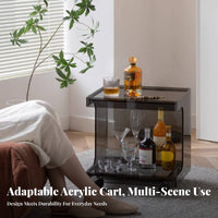 Nordic aesthetic 2-Tier Rolling Cart Light Luxury Aesthetic two-level Utility Trolley With casters Household Storage Mobile Design for Apartment Dwellers, Office Workers, Bedroom, Living Room, Balcony, Bathroom