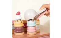 12 Pieces Wooden Ice Cream Stand Gift Idea Toy Ice Cream Truck Educational Dessert Vending Stand Toy for Girls, Kids, Playroom, Nursery
