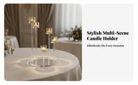 Elegant Accent Acrylic Candelabra Stable Base Tall Acrylic Candelabra Minimalist Design for Homeowners, Couples, Weddings, Parties, Banquets