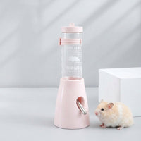 125ml Hamster Water Bottle with Stand, Antignaw Hamster Water Bottle for Cage, Leak-resistant Nozzle and Floor-Standing Design