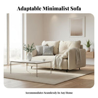 Modern Minimalist Design Straight Two-Seater Sofa Light Luxury aesthetic Living Room Seating Small Space welcoming Loveseat abrasion-resistantResistant for Apartment Dwellers, Young Adults, Studio, Bedroom, Lounge Area, Office