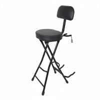 Guitar Stool with Backrest Portable Folding Guitar Chair Easy to Transport Furniture for Guitarists, Home Practice