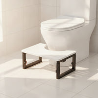 Foldable Wooden Toilet Foot Stool Compact Toilet Foot Stool Long-Lasting Comfortable for Adults, Kids, RV