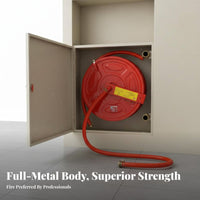 Brass Nozzle Fire Hose Reel High Pressure Resistant Fire Hose Reel Set Leak-Proof Design Firefighting Tool for Homeowners, Building Managers, Property Owners, Residential Buildings, Warehouses, Shopping Malls, Parking Garages