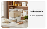 Closure Ed Rice Storage Container Airtight Closure Dry Food Storage Bin Rice Dispenser Moisture-Resistant Press-Button Grain