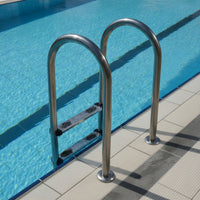 Stainless Steel Pool Ladder No-Embed Pool Ladder with Handrails Non-Slip for Homeowners