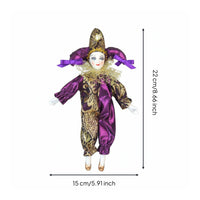 Pierrot Clown Doll Poseable Limbs Tearful Clown Doll Movable Joints Articulated Harlequin Figure for Collectors