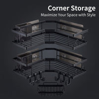 Carbon Steel Triangle Corner Shelf No Drill Storage, Wall Mounted Shelves for Toiletries Holder, Single Tier Home Storage Organizer Rack