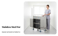 Easy-to Stainless Steel Medical Trolley Lockable Casters Rolling Instrument Cart Versatile Design Tooth Care Supply Cabinet on Wheels Heavy Duty for Dentists, Beauticians, Phlebotomists, Medical Facility, Operating Room, Laboratoryoratory Oratory
