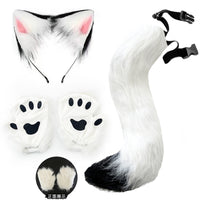 熊掌兽爪猫爪手套半指cosplay漫展道具可爱长毛绒万圣节手套欧美