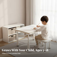 Multi-Age Use Height-Adjustable kids' Desk Ergonomic Design Height-Adjustable School Desk Set Rounded Corners children's Furniture Easy to Assemble for Students, Toddlers, Parents, Study Room, Homeschooling, Bedroom, Playroom