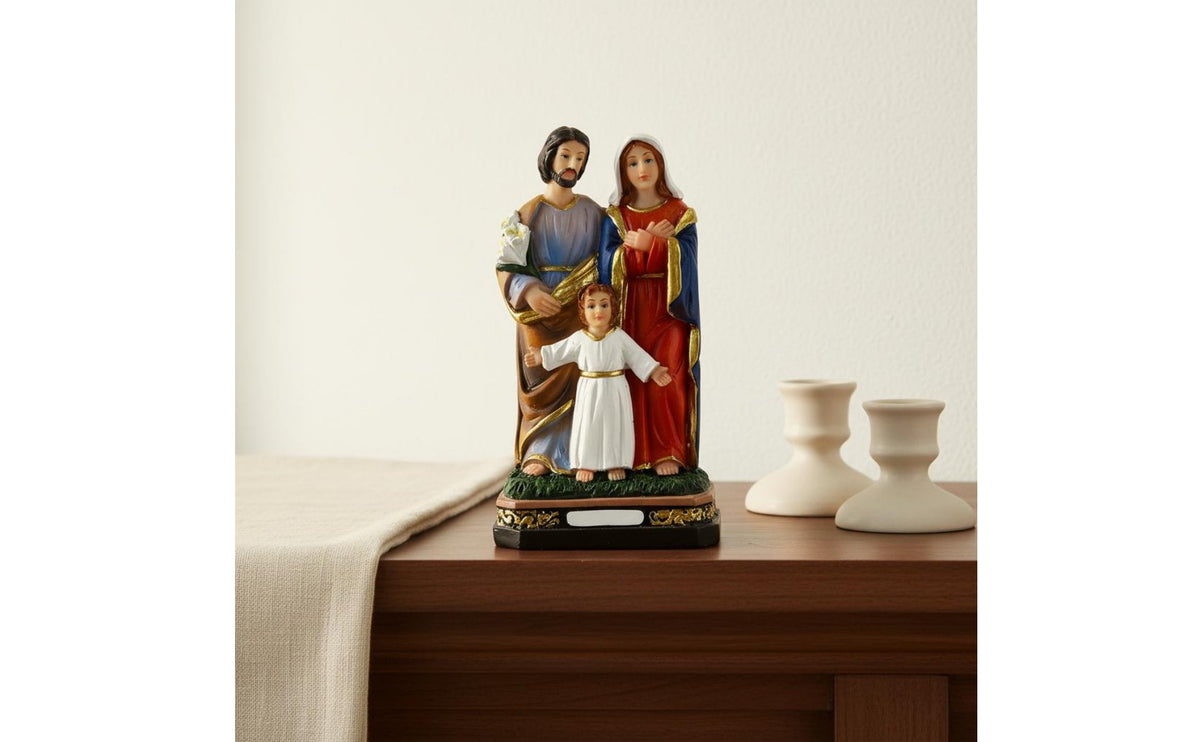 Jesus Statue Gift Resin Jesus Sculpture Tabletop Holy Family Figurine for Christians Members, Prayer Room, Altar