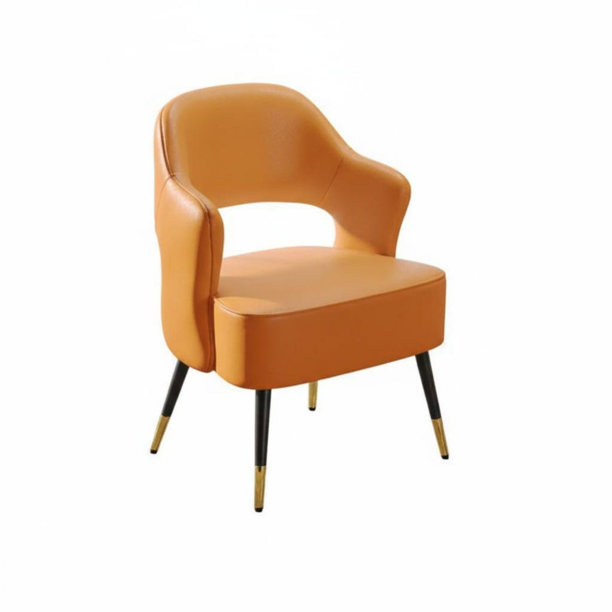 Soft Cushioning Upholstered Barrel Chair Curved Backrest Indoor Furniture Minimalist Design Lounge Seat Ergonomic Design for Interior Designers, Apartment Dwellers, Bedroom, Beauty Salon, Reception Area, Living Room