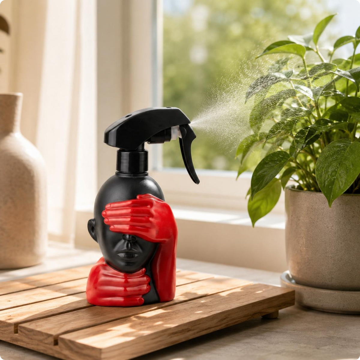 Face-Shaped Spray Bottle Resin Mist Sprayer Compact Household Item