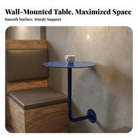 Industrial Aesthetic Wall-Mounted Side Table Minimalist Design Floating Round Table Easy Installation Floating Round Nightstand Long-Lasting Metal Construction for Interior Designers, Apartment Dwellers, Cafe, Small Areas, Restaurant, Balcony