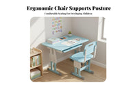Safe & Long-Lasting Adjustable Kids Desk and Chair Set Spacious Desktop Kids Desk and Chair Set Sturdy Construction Height Adjustable Study Table Includes Bookstand for Primary School Students, Girls, Parents, Learning, Home, Bedroom, Playroom