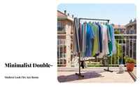 Rolling Clothes Rack Foldable Freestanding Garment Rack Mobile Clothes Stand Large Capacity Portable Closet Organizer