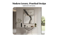Italian aesthetic Sculptural Base accentuation Table Luxury Look Hollow Frame table Modern Minimalist Hallway Stand Slim silhouette for Interior Design aficionados, homeowners, Apartment Dwellers, Entryway, Foyer, Living Room, Behind a Sofa