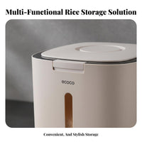 Moisture-Proof Rice Storage Container Safe Sealed Rice Bin Single-Press Access Lid for Pantry, Kitchen Countertop