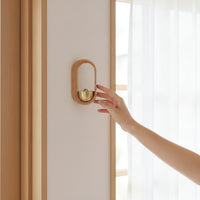 Door Bell with Wooden Frame Hanging Door Chime Bell Minimalist Wind Chime for Entryway, Wall