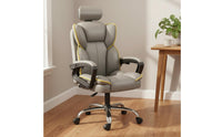 Ergonomic Recliner Chair Comfortable Long Sitting Office Gaming Chair Swivel Recliner Seat Breathable PU Leather for Dorm Room