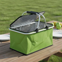 Foldable Outdoor Basket Lightweight Insulated Folding Basket Foldable Chiller Tote Waterproof Liner Large Capacity Food Tote